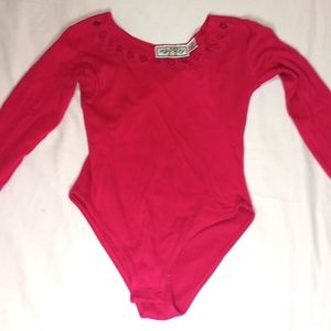 Red Long Sleeves 1 Piece BodySuit Suit Size Medium